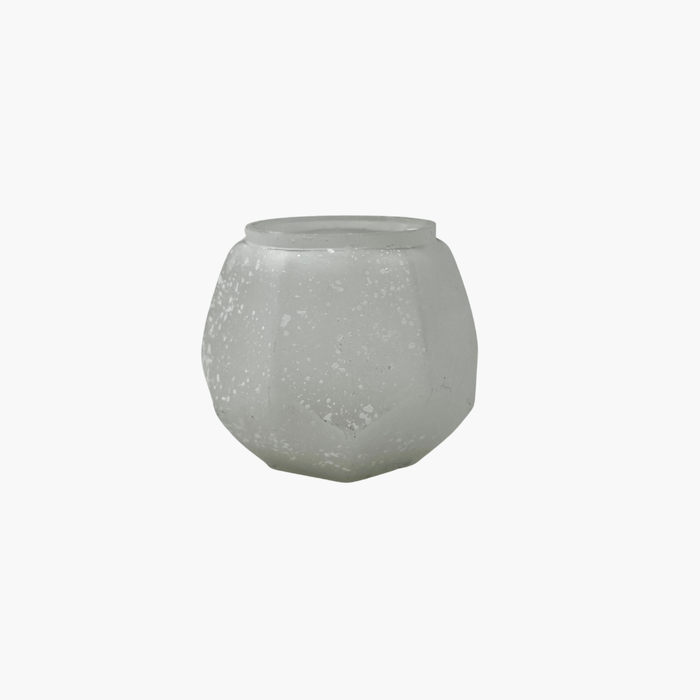 NOA Teelichthalter Glas weiss