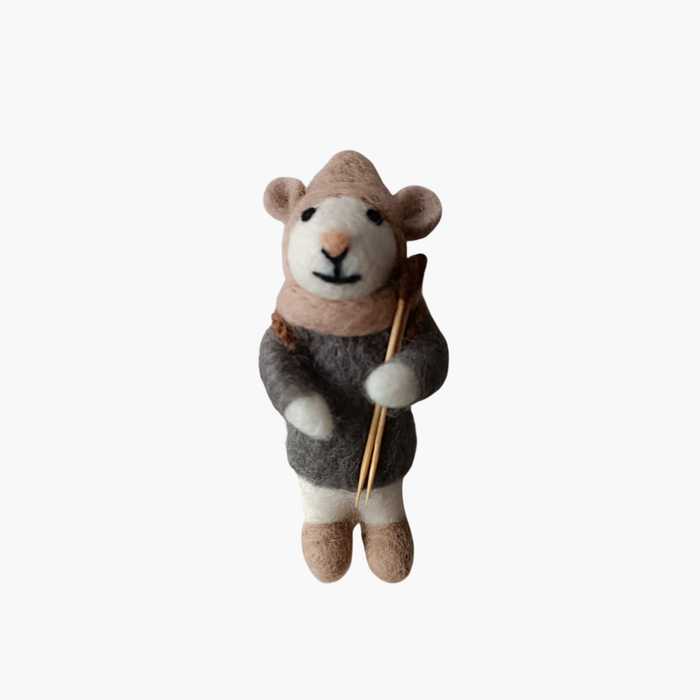 FILZHÄNGER MAUS Wanderer grau
