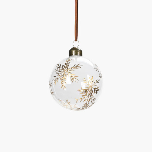 KUGEL SCHNEEFLOCKEN klar gold