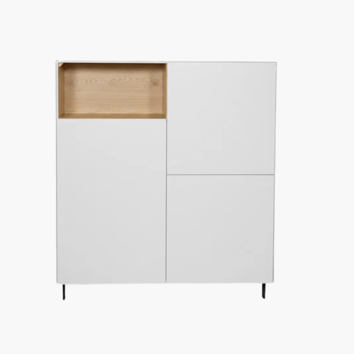 TOSCA II Highboard weiß/Eiche hell