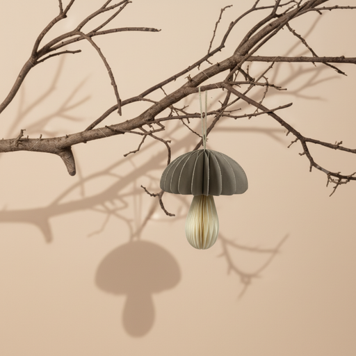 FALTORNAMENT PILZ taupe H8cm