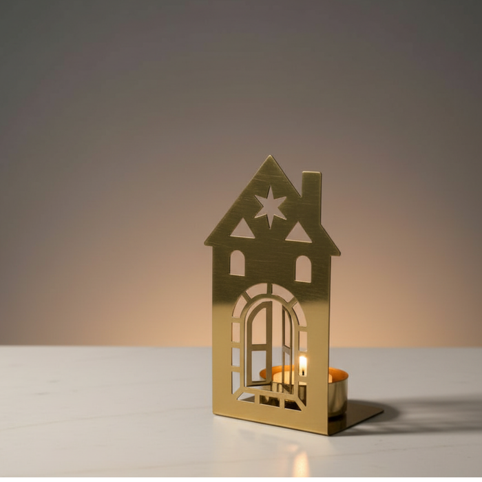 HOUSE Teelichthalter gold