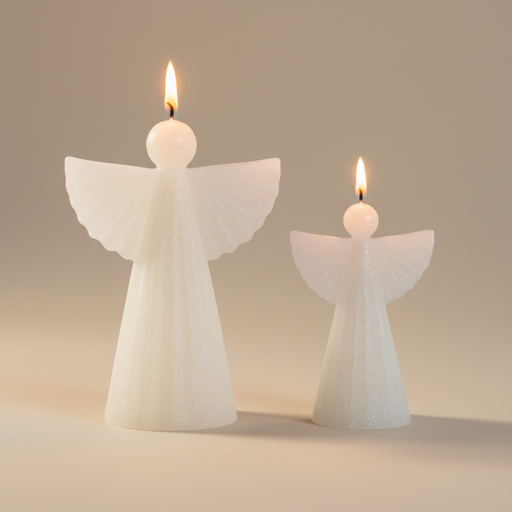 ANGEL II Formkerze weiß