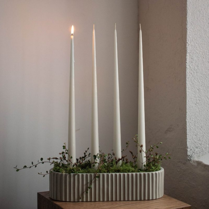 STRIPE Gefäss für Adventkerzen 4er