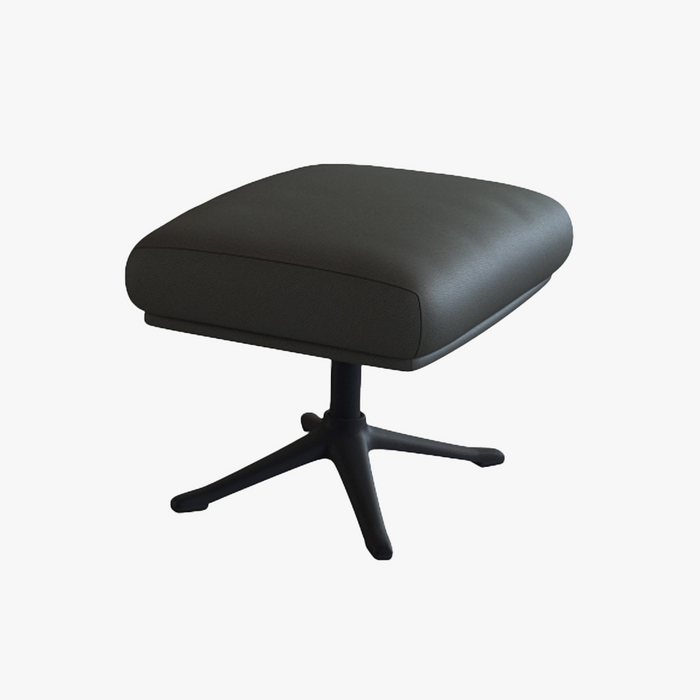 LORENZO Drehsessel & Hocker Leder grau