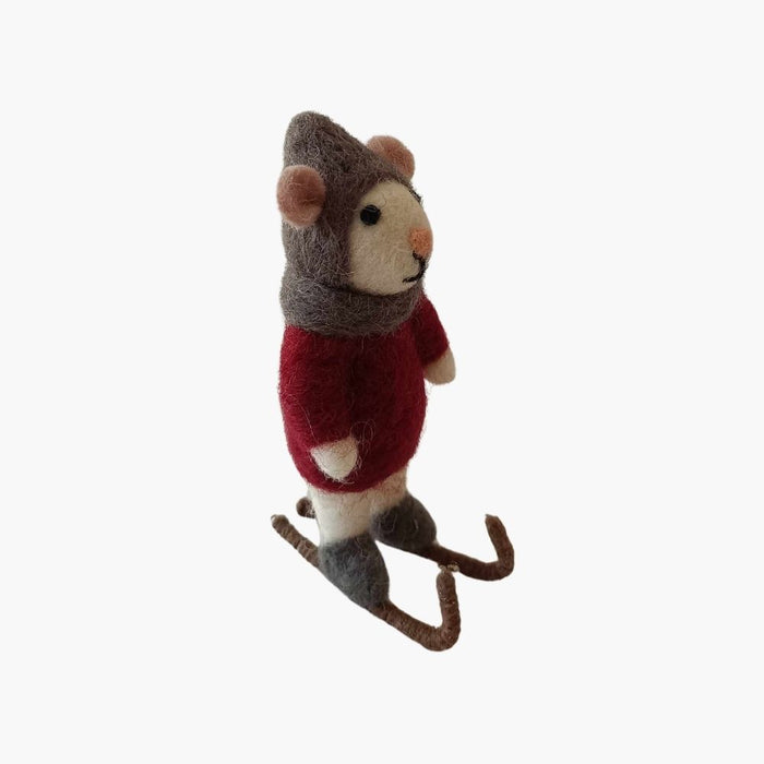 FILZHÄNGER MAUS Eisläufer bordeaux