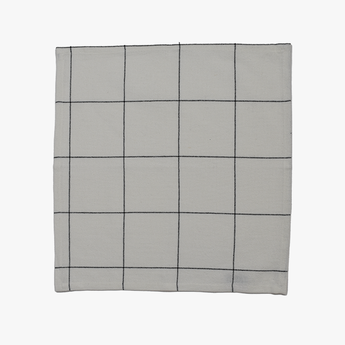CHECK Serviette offwhite/grau