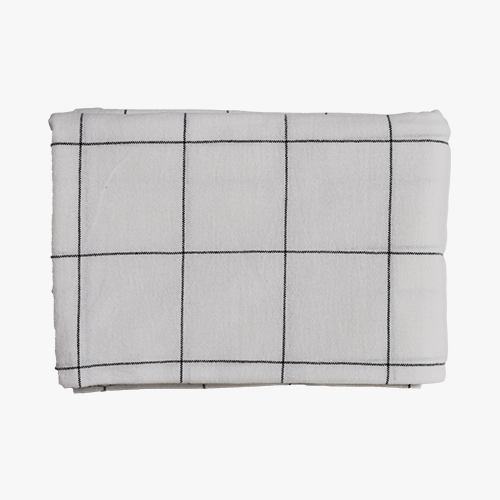 CHECK Tischtuch offwhite/grau
