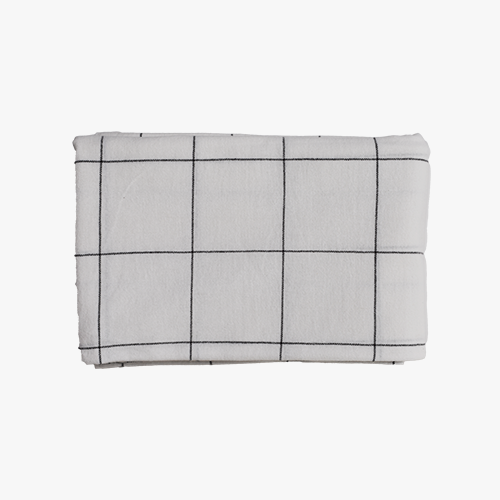 CHECK Tischtuch offwhite/grau